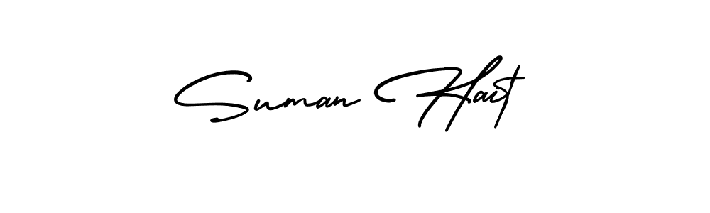 It looks lik you need a new signature style for name Suman Hait. Design unique handwritten (AmerikaSignatureDemo-Regular) signature with our free signature maker in just a few clicks. Suman Hait signature style 3 images and pictures png