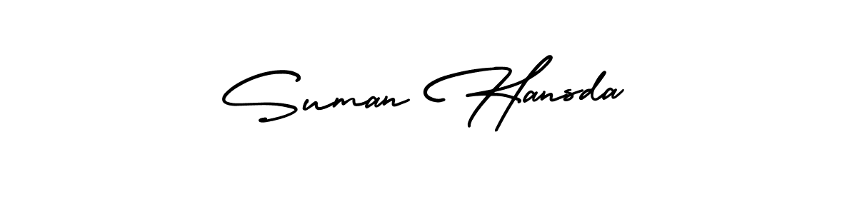 How to make Suman Hansda signature? AmerikaSignatureDemo-Regular is a professional autograph style. Create handwritten signature for Suman Hansda name. Suman Hansda signature style 3 images and pictures png