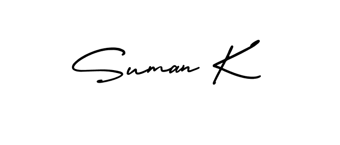 Similarly AmerikaSignatureDemo-Regular is the best handwritten signature design. Signature creator online .You can use it as an online autograph creator for name Suman K. Suman K signature style 3 images and pictures png