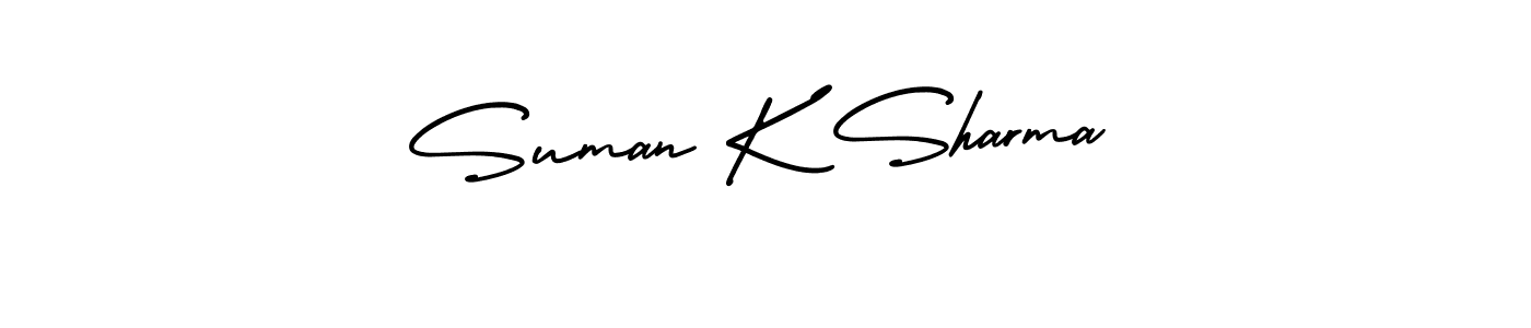 Use a signature maker to create a handwritten signature online. With this signature software, you can design (AmerikaSignatureDemo-Regular) your own signature for name Suman K Sharma. Suman K Sharma signature style 3 images and pictures png