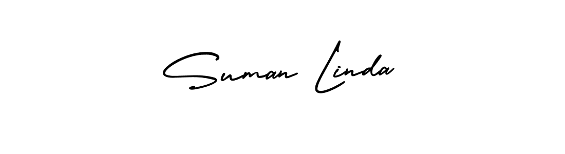 How to make Suman Linda signature? AmerikaSignatureDemo-Regular is a professional autograph style. Create handwritten signature for Suman Linda name. Suman Linda signature style 3 images and pictures png