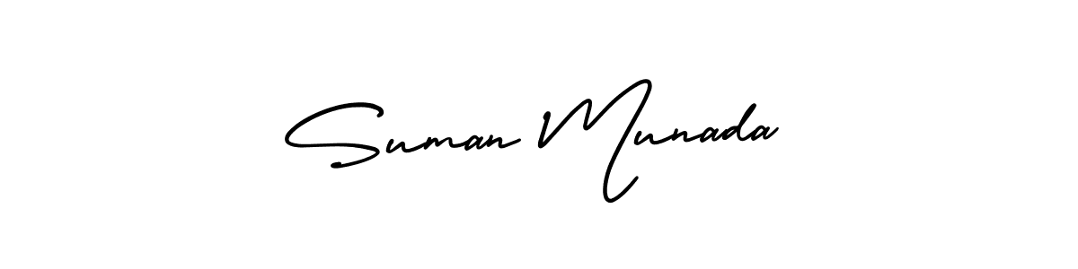 Suman Munada stylish signature style. Best Handwritten Sign (AmerikaSignatureDemo-Regular) for my name. Handwritten Signature Collection Ideas for my name Suman Munada. Suman Munada signature style 3 images and pictures png