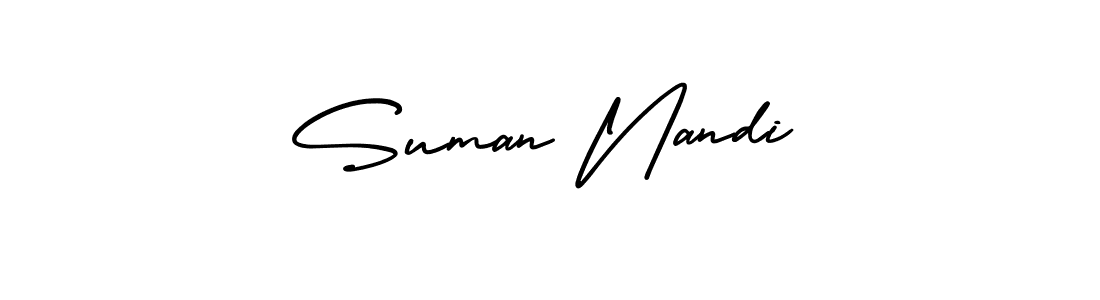Suman Nandi stylish signature style. Best Handwritten Sign (AmerikaSignatureDemo-Regular) for my name. Handwritten Signature Collection Ideas for my name Suman Nandi. Suman Nandi signature style 3 images and pictures png