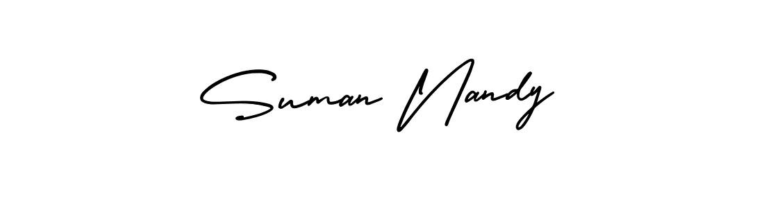 if you are searching for the best signature style for your name Suman Nandy. so please give up your signature search. here we have designed multiple signature styles  using AmerikaSignatureDemo-Regular. Suman Nandy signature style 3 images and pictures png