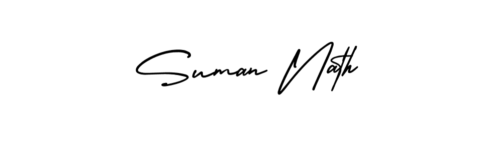 Design your own signature with our free online signature maker. With this signature software, you can create a handwritten (AmerikaSignatureDemo-Regular) signature for name Suman Nath. Suman Nath signature style 3 images and pictures png