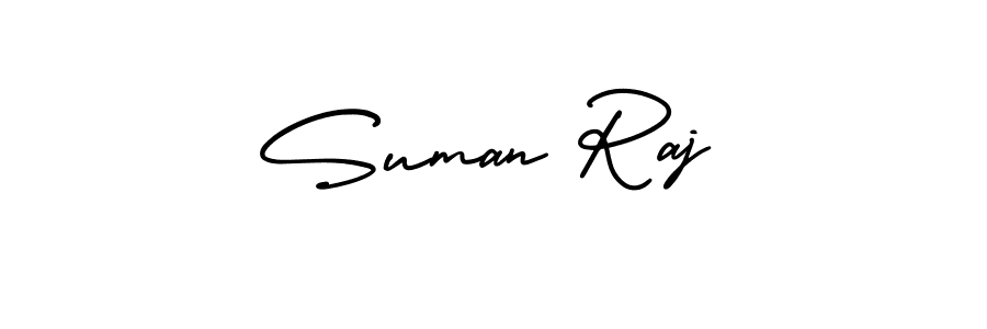 Use a signature maker to create a handwritten signature online. With this signature software, you can design (AmerikaSignatureDemo-Regular) your own signature for name Suman Raj. Suman Raj signature style 3 images and pictures png