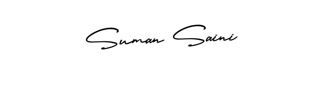 This is the best signature style for the Suman Saini name. Also you like these signature font (AmerikaSignatureDemo-Regular). Mix name signature. Suman Saini signature style 3 images and pictures png