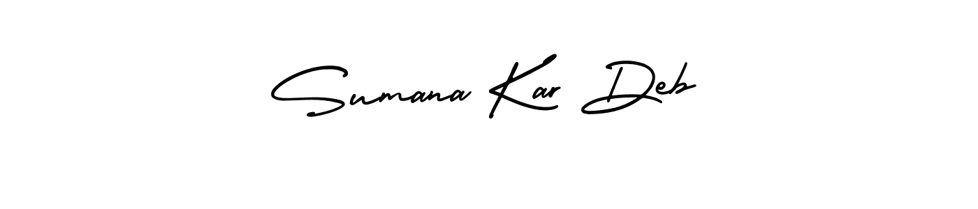 How to make Sumana Kar Deb signature? AmerikaSignatureDemo-Regular is a professional autograph style. Create handwritten signature for Sumana Kar Deb name. Sumana Kar Deb signature style 3 images and pictures png