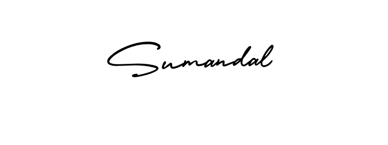How to make Sumandal name signature. Use AmerikaSignatureDemo-Regular style for creating short signs online. This is the latest handwritten sign. Sumandal signature style 3 images and pictures png