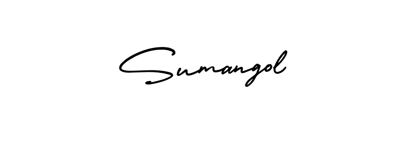 Design your own signature with our free online signature maker. With this signature software, you can create a handwritten (AmerikaSignatureDemo-Regular) signature for name Sumangol. Sumangol signature style 3 images and pictures png