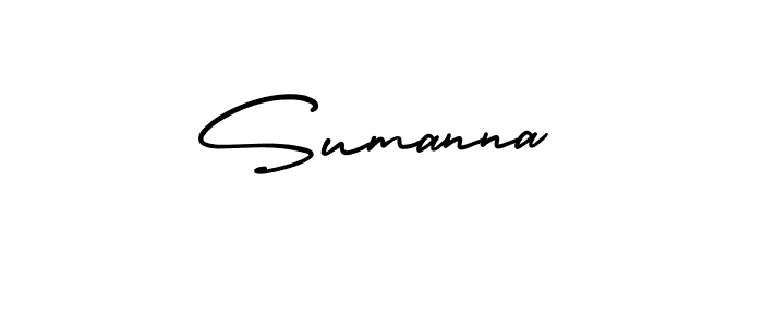 You should practise on your own different ways (AmerikaSignatureDemo-Regular) to write your name (Sumanna) in signature. don't let someone else do it for you. Sumanna signature style 3 images and pictures png