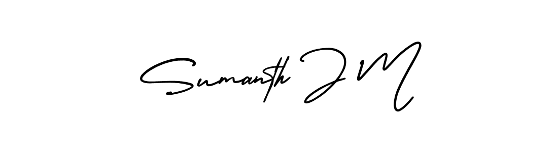 Similarly AmerikaSignatureDemo-Regular is the best handwritten signature design. Signature creator online .You can use it as an online autograph creator for name Sumanth J M. Sumanth J M signature style 3 images and pictures png