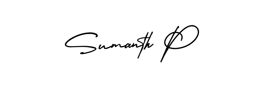 Also You can easily find your signature by using the search form. We will create Sumanth P name handwritten signature images for you free of cost using AmerikaSignatureDemo-Regular sign style. Sumanth P signature style 3 images and pictures png