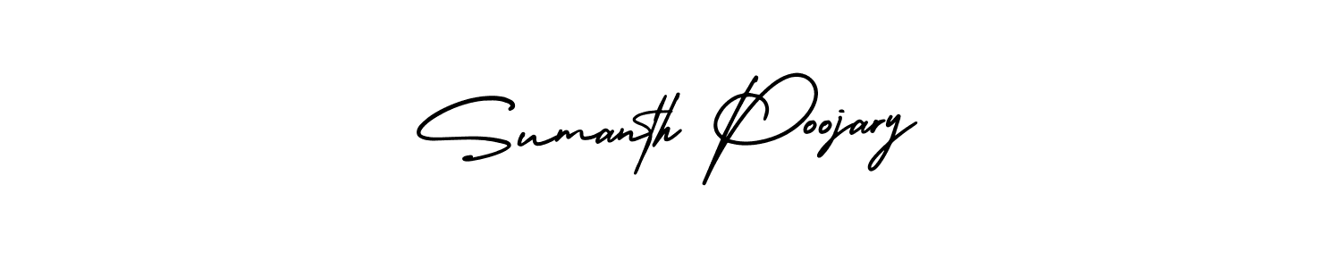 Use a signature maker to create a handwritten signature online. With this signature software, you can design (AmerikaSignatureDemo-Regular) your own signature for name Sumanth Poojary. Sumanth Poojary signature style 3 images and pictures png
