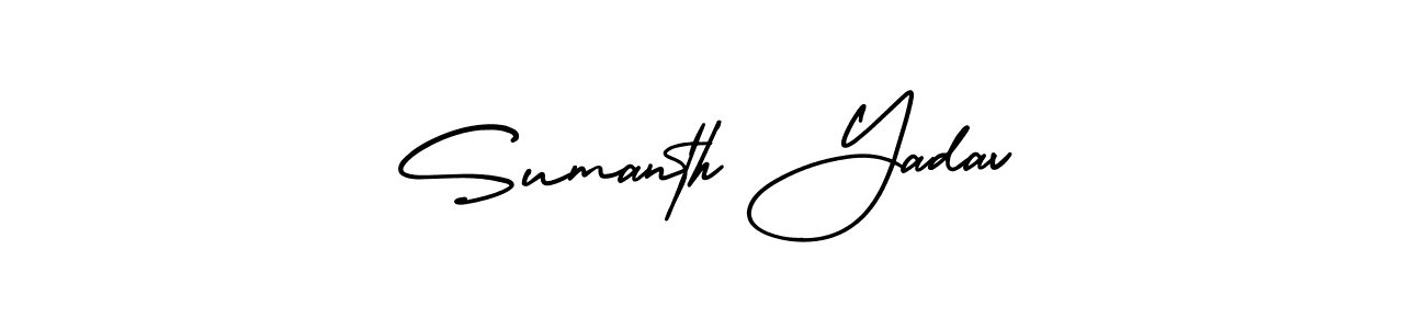 This is the best signature style for the Sumanth Yadav name. Also you like these signature font (AmerikaSignatureDemo-Regular). Mix name signature. Sumanth Yadav signature style 3 images and pictures png
