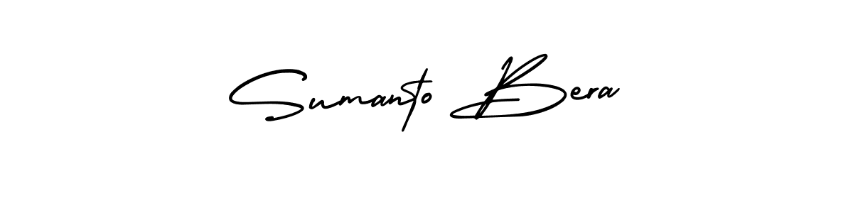 The best way (AmerikaSignatureDemo-Regular) to make a short signature is to pick only two or three words in your name. The name Sumanto Bera include a total of six letters. For converting this name. Sumanto Bera signature style 3 images and pictures png