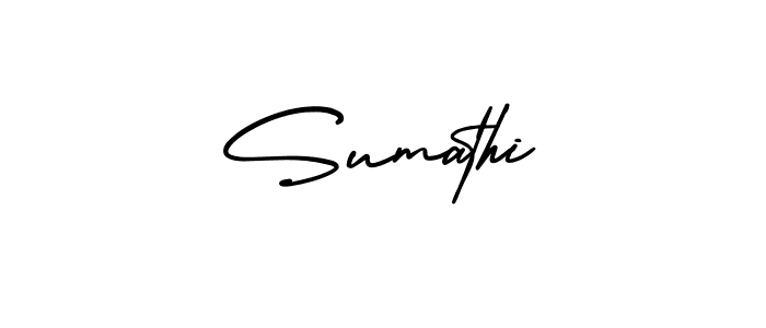 You should practise on your own different ways (AmerikaSignatureDemo-Regular) to write your name (Sumathi) in signature. don't let someone else do it for you. Sumathi signature style 3 images and pictures png