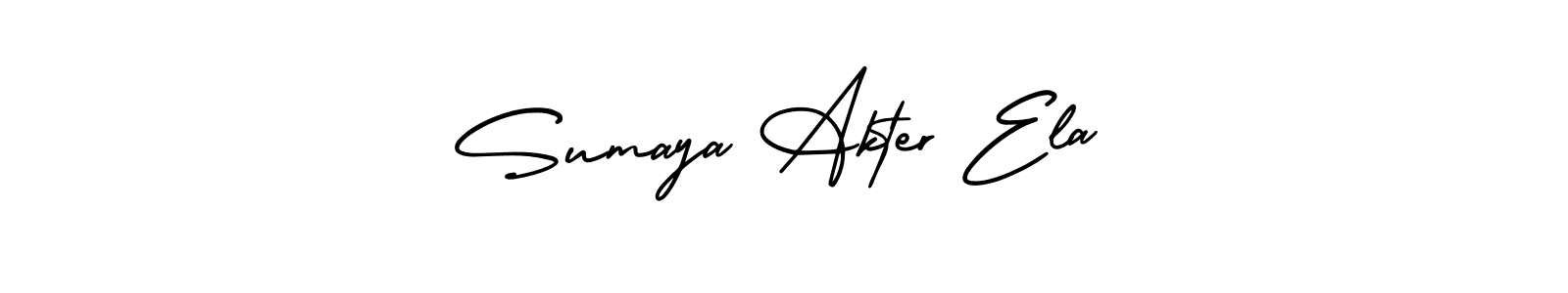 Design your own signature with our free online signature maker. With this signature software, you can create a handwritten (AmerikaSignatureDemo-Regular) signature for name Sumaya Akter Ela. Sumaya Akter Ela signature style 3 images and pictures png