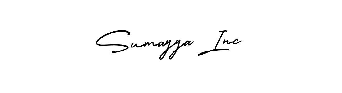 The best way (AmerikaSignatureDemo-Regular) to make a short signature is to pick only two or three words in your name. The name Sumayya Inc include a total of six letters. For converting this name. Sumayya Inc signature style 3 images and pictures png