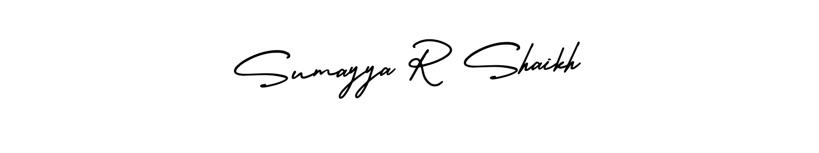 How to Draw Sumayya R Shaikh signature style? AmerikaSignatureDemo-Regular is a latest design signature styles for name Sumayya R Shaikh. Sumayya R Shaikh signature style 3 images and pictures png