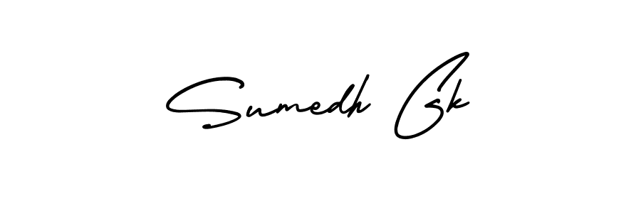 This is the best signature style for the Sumedh Gk name. Also you like these signature font (AmerikaSignatureDemo-Regular). Mix name signature. Sumedh Gk signature style 3 images and pictures png