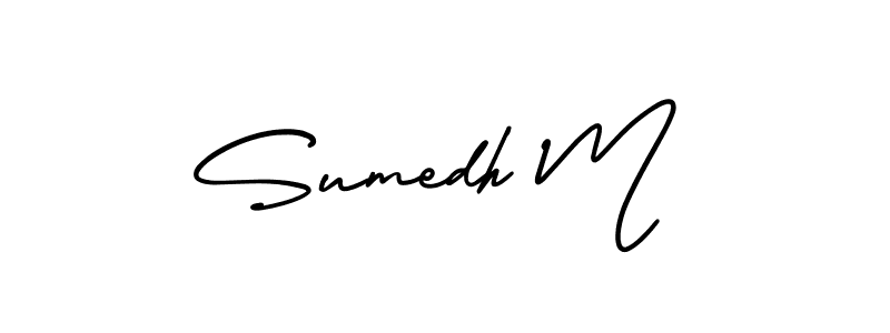 Similarly AmerikaSignatureDemo-Regular is the best handwritten signature design. Signature creator online .You can use it as an online autograph creator for name Sumedh M. Sumedh M signature style 3 images and pictures png