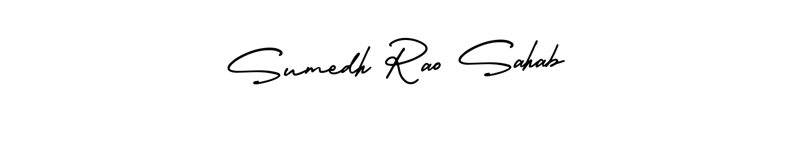 This is the best signature style for the Sumedh Rao Sahab name. Also you like these signature font (AmerikaSignatureDemo-Regular). Mix name signature. Sumedh Rao Sahab signature style 3 images and pictures png