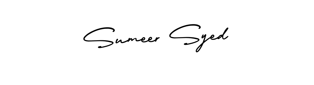 Sumeer Syed stylish signature style. Best Handwritten Sign (AmerikaSignatureDemo-Regular) for my name. Handwritten Signature Collection Ideas for my name Sumeer Syed. Sumeer Syed signature style 3 images and pictures png