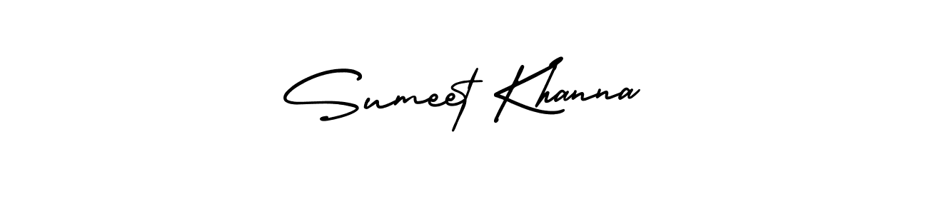 You should practise on your own different ways (AmerikaSignatureDemo-Regular) to write your name (Sumeet Khanna) in signature. don't let someone else do it for you. Sumeet Khanna signature style 3 images and pictures png