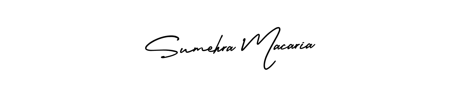 Sumehra Macaria stylish signature style. Best Handwritten Sign (AmerikaSignatureDemo-Regular) for my name. Handwritten Signature Collection Ideas for my name Sumehra Macaria. Sumehra Macaria signature style 3 images and pictures png