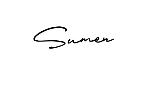 Design your own signature with our free online signature maker. With this signature software, you can create a handwritten (AmerikaSignatureDemo-Regular) signature for name Sumen. Sumen signature style 3 images and pictures png