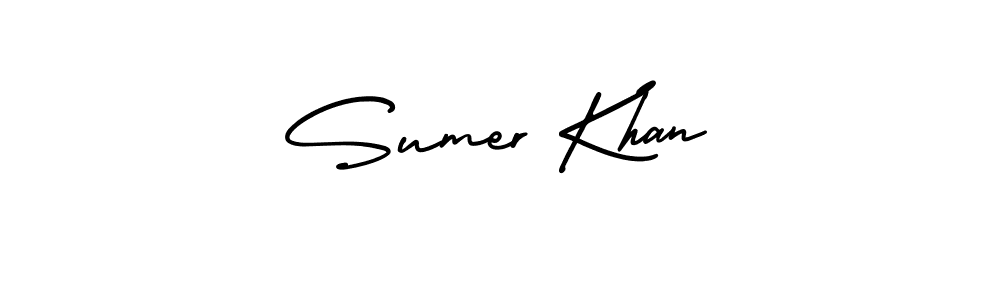 Make a beautiful signature design for name Sumer Khan. With this signature (AmerikaSignatureDemo-Regular) style, you can create a handwritten signature for free. Sumer Khan signature style 3 images and pictures png