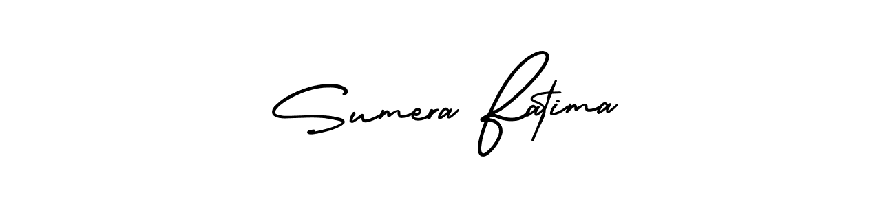 How to make Sumera Fatima name signature. Use AmerikaSignatureDemo-Regular style for creating short signs online. This is the latest handwritten sign. Sumera Fatima signature style 3 images and pictures png