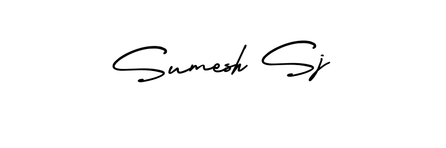 Design your own signature with our free online signature maker. With this signature software, you can create a handwritten (AmerikaSignatureDemo-Regular) signature for name Sumesh Sj. Sumesh Sj signature style 3 images and pictures png