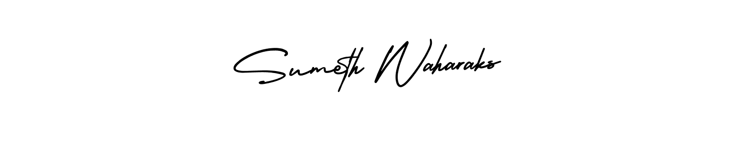 Best and Professional Signature Style for Sumeth Waharaks. AmerikaSignatureDemo-Regular Best Signature Style Collection. Sumeth Waharaks signature style 3 images and pictures png