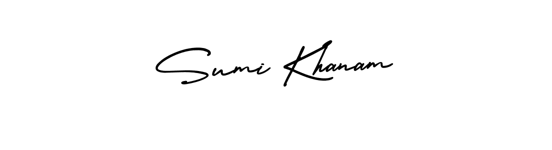 Design your own signature with our free online signature maker. With this signature software, you can create a handwritten (AmerikaSignatureDemo-Regular) signature for name Sumi Khanam. Sumi Khanam signature style 3 images and pictures png