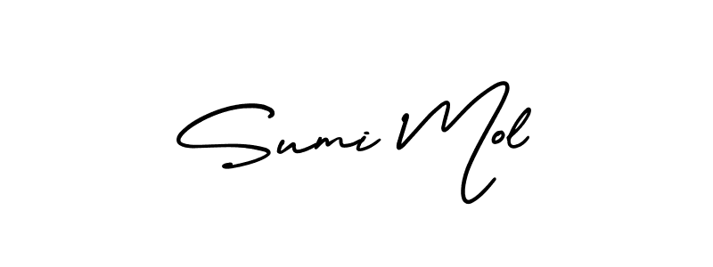 Use a signature maker to create a handwritten signature online. With this signature software, you can design (AmerikaSignatureDemo-Regular) your own signature for name Sumi Mol. Sumi Mol signature style 3 images and pictures png