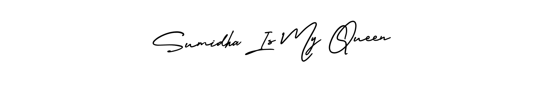 if you are searching for the best signature style for your name Sumidha Is My Queen. so please give up your signature search. here we have designed multiple signature styles  using AmerikaSignatureDemo-Regular. Sumidha Is My Queen signature style 3 images and pictures png