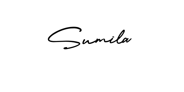 How to make Sumila name signature. Use AmerikaSignatureDemo-Regular style for creating short signs online. This is the latest handwritten sign. Sumila signature style 3 images and pictures png