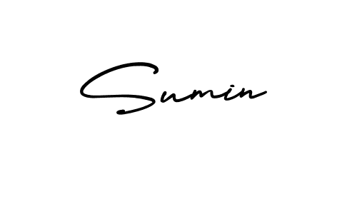 Use a signature maker to create a handwritten signature online. With this signature software, you can design (AmerikaSignatureDemo-Regular) your own signature for name Sumin. Sumin signature style 3 images and pictures png