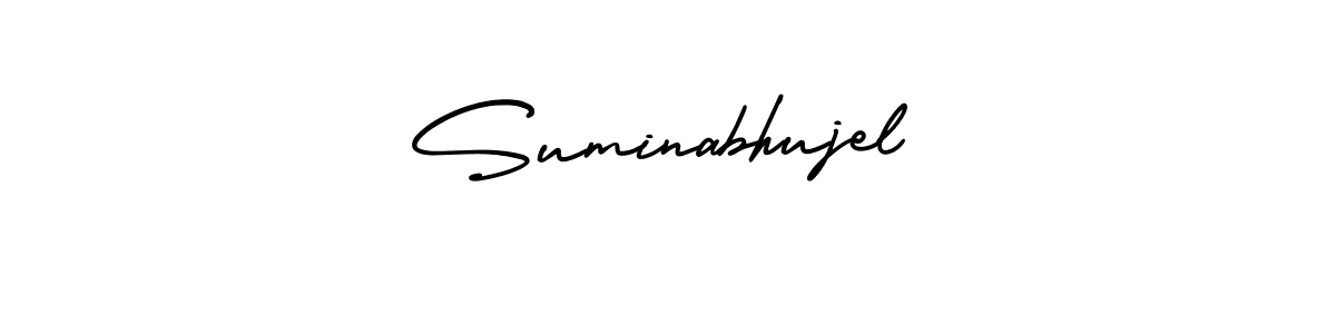 How to make Suminabhujel signature? AmerikaSignatureDemo-Regular is a professional autograph style. Create handwritten signature for Suminabhujel name. Suminabhujel signature style 3 images and pictures png