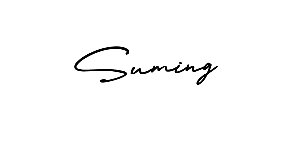 Design your own signature with our free online signature maker. With this signature software, you can create a handwritten (AmerikaSignatureDemo-Regular) signature for name Suming. Suming signature style 3 images and pictures png