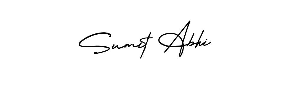 How to make Sumit Abhi name signature. Use AmerikaSignatureDemo-Regular style for creating short signs online. This is the latest handwritten sign. Sumit Abhi signature style 3 images and pictures png