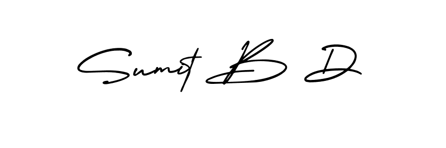 How to make Sumit B D name signature. Use AmerikaSignatureDemo-Regular style for creating short signs online. This is the latest handwritten sign. Sumit B D signature style 3 images and pictures png