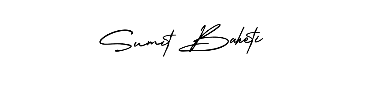 The best way (AmerikaSignatureDemo-Regular) to make a short signature is to pick only two or three words in your name. The name Sumit Baheti include a total of six letters. For converting this name. Sumit Baheti signature style 3 images and pictures png