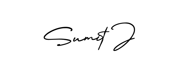 The best way (AmerikaSignatureDemo-Regular) to make a short signature is to pick only two or three words in your name. The name Sumit J include a total of six letters. For converting this name. Sumit J signature style 3 images and pictures png