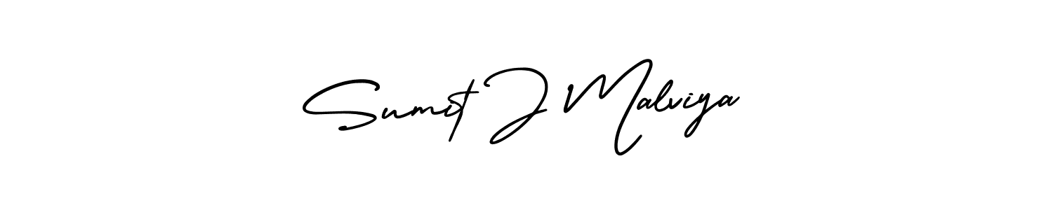 Design your own signature with our free online signature maker. With this signature software, you can create a handwritten (AmerikaSignatureDemo-Regular) signature for name Sumit J Malviya. Sumit J Malviya signature style 3 images and pictures png