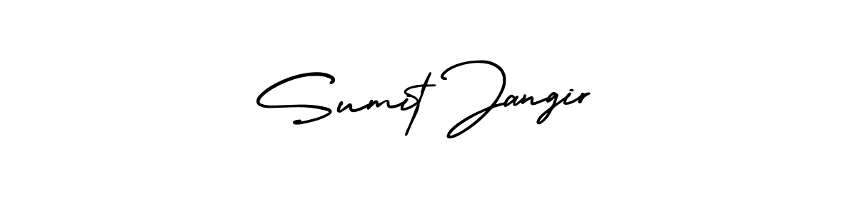 Sumit Jangir stylish signature style. Best Handwritten Sign (AmerikaSignatureDemo-Regular) for my name. Handwritten Signature Collection Ideas for my name Sumit Jangir. Sumit Jangir signature style 3 images and pictures png