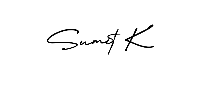 Make a beautiful signature design for name Sumit K. With this signature (AmerikaSignatureDemo-Regular) style, you can create a handwritten signature for free. Sumit K signature style 3 images and pictures png