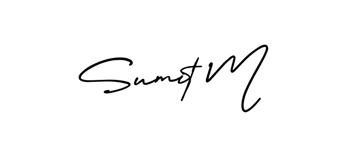 Create a beautiful signature design for name Sumit M. With this signature (AmerikaSignatureDemo-Regular) fonts, you can make a handwritten signature for free. Sumit M signature style 3 images and pictures png